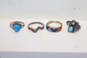 lot 191 image: Jewelry turquoise rings