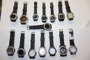 lot 161 image: Jewelry watch selection with rubber wrist bands