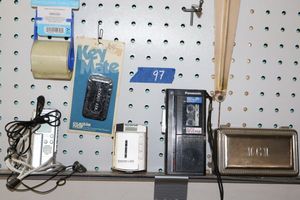 lot 97 image: Monogramed trinket box, mini tape recorder, Key Mate and more