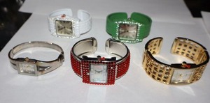 lot 294 image: Jewelry Womens cuff bracelet watch selection