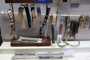 lot 111 image: Metal and leather watch bands (some are new in packaging)