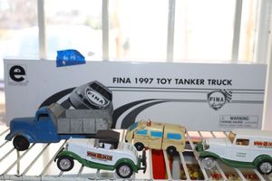 lot 438 image: Model cars and trucks with Fina tanker truck