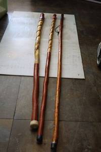 lot 467 image: Walking sticks wood carved