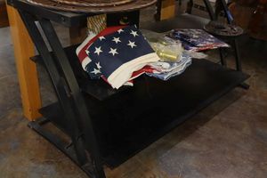 lot 475 image: Black glass shelf display unit only