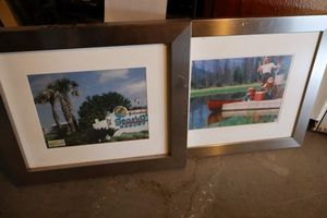 lot 82 image: Chrome framed picture frames - 2 total