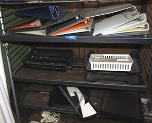 lot 525 image: Notebook binders, paper trays, sign numbers