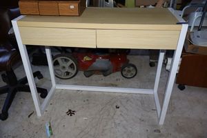 lot 529 image: Student desk with white metal frame