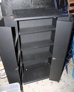 lot 518 image: Misc. lot DVD OR VHS media storage cabinet