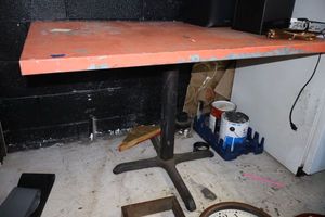 lot 572 image: Metal covered table only