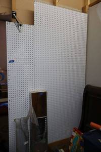 lot 602 image: Peg boards, see all photos. Must bring tools to remove, pickup late Sat. or Sunday