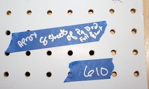 lot 610 image: Peg boards Approx. 8 full sheets some shortened - must bring tools to remove late Sat. or Sunday