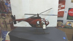 lot 51 image: Large model helicopter (made of wood and metal)
