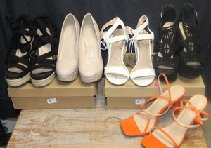 lot 129 image: Charlotte Russe Shoes Sizes 7 &amp 8 five pairs two with boxes