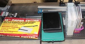 lot 185 image: 12 Paper Cutter, Paper, and Folders