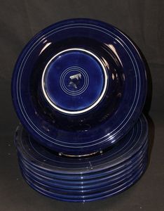 lot 17 image: Approx 8 Colbalt Blue 12 inch Fiesta Pasta bowls
