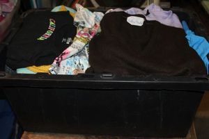 lot 47 image: Tote full of womens clothing variety of sizes, styles and brands (tote not included)