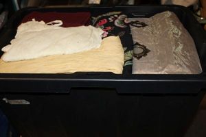 lot 48 image: Tote of curtains (tote not included)