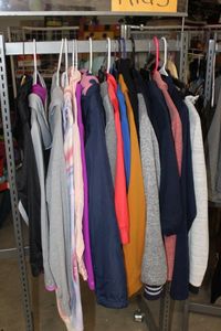 lot 33 image: Womens Jackets and hoodies, see photos. (rack not included)