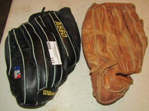 lot 112 image: Wilson baseball glove, Wilson softball glove