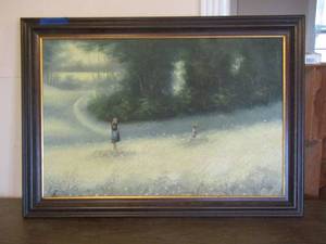 lot 169 image: framed art of little boy and mom