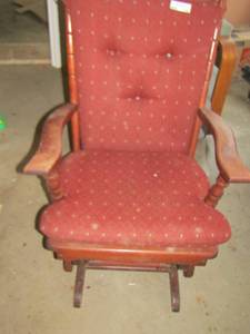 lot 176 image: red padded rocking glider