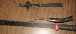 lot 177 image: qty 2 hatchets, machete