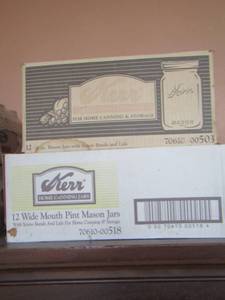 lot 209 image: Kerr 12 CT  wide mouth pint mason jars   qty 2 boxes  NEW