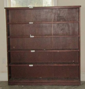lot 218 image: wooden book shelf 5 shelves