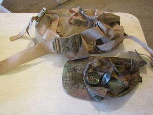 lot 241 image: army hat, compass, bag