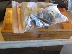 lot 267 image: CHESS BOARD  &  CHESS PIECES