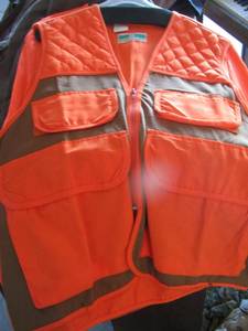 lot 304 image: orange vests, orange jacket and camo jacket, orange camo jacket  LARGE