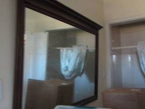 lot 324 image: brown frame wall mirror