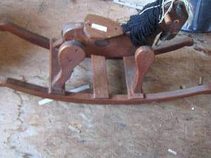 lot 361 image: wooden rocking horse