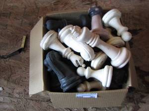 lot 368 image: large chess pieces