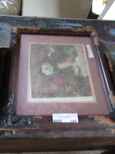 lot 388 image: framed floral art