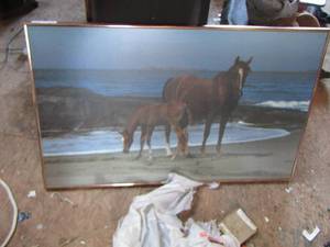 lot 406 image: framed horse art