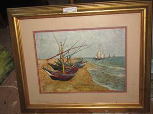 lot 422 image: framed boat art