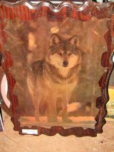lot 423 image: wooden wolf art