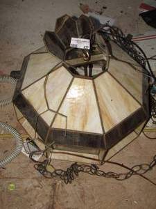 lot 437 image: stain glass chandelier