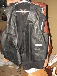 lot 448 image: Adler xl mens leather vest,  All Star leather 4xl vest,  Saguaro west 3xl red leather vest