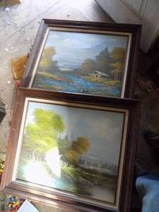 lot 618 image: qty 2 framed paintings