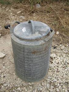 lot 118 image: VINTAGE GALVANIED STEEL WATER COOLER  double handled