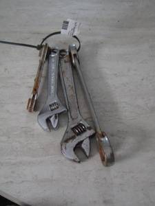 lot 39 image: adjustable wrenches qty 2, PLUS 2 wrenches