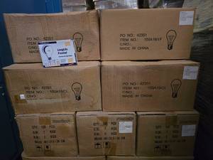 lot 26 image: NEW Incandescent 100W Light Bulbs. 4 Bulbs Per Pack & 30 Packs Per Box. TIRED OF THOSE EXPENSIVE LED BULBS (QUANTITY 7 BOXES) (BID IS TIMES THE QUANTITY SO YOU ARE BIDDING PER BOX)