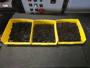 lot 18 image: 3 Large Bins Full of 14 Flat Head Machine Screws.  Several Lengths.