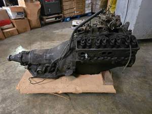 lot 107 image: Small Block 350 V8 Chevrolet Engine w Turbo 350 Transmission.  Complete & Running When Removed