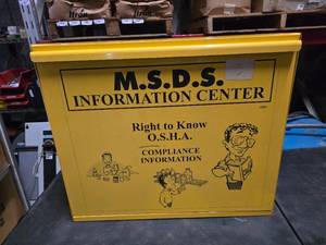 lot 148 image: Wall Mounted MSDS Cabinet w Cool Graphics