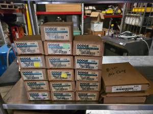 lot 159 image: Lot of 16 Dodge Taper Lock Bushings & 2 Congress 6 V-Belt Pulleys