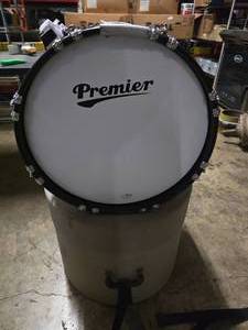 lot 277 image: Yamaha Field Corps MB8218U 14 x 18 8-Lug Birch & Mahogany Marching Bass Drum (Made in Japan) w Yamaha Case & Remo Premier Head