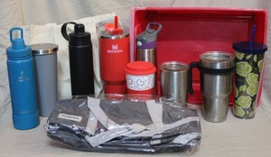 lot 63 image: duffel bag. And a assortment of tumblers